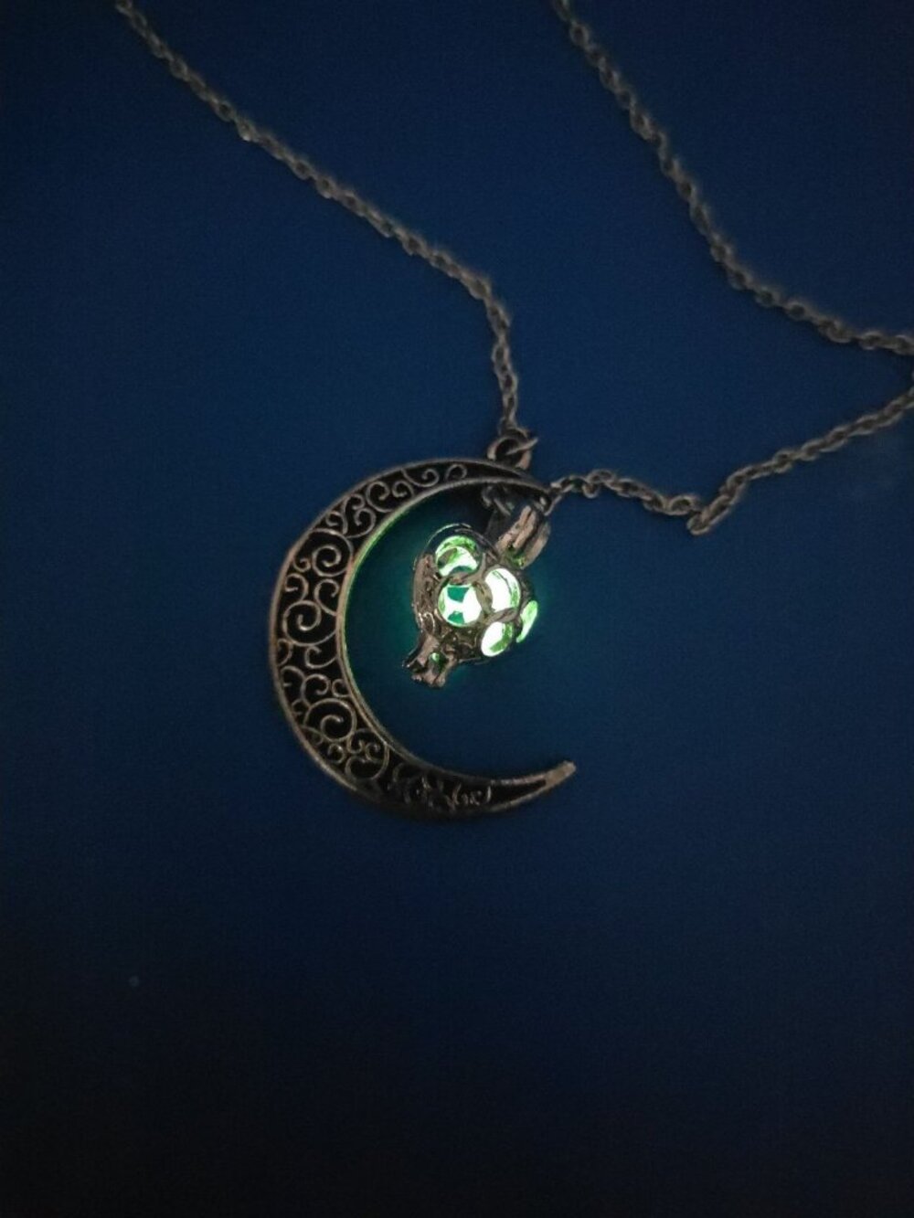 Crescent Moon Glow in the Dark Necklace